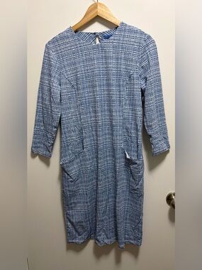 NWOT J. McLaughlin Catalyst Blue Abstract Dress Nylon Catalina Cloth Size Medium